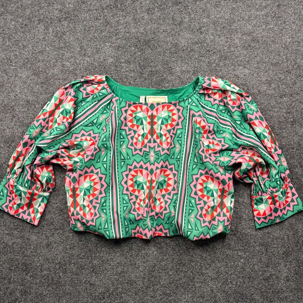 Emily McCarthy Celeste Crop Flutter Blouse Top Size XXS